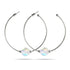 Arc-en-ciel blanc | Argent | Boucles d'oreilles créoles en verre sirène